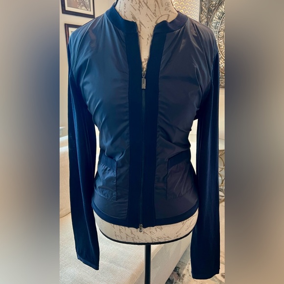 Moncler Sweaters - New Moncler Navy Cardigan XXL Pockets Double Zip Up